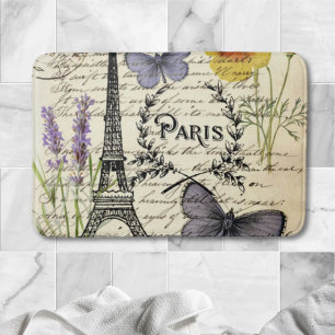rustic french country scripts paris eiffel tower bath mat