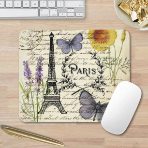 rustic french country scripts paris eiffel tower mouse mat
