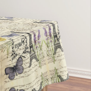 rustic french country scripts paris eiffel tower tablecloth