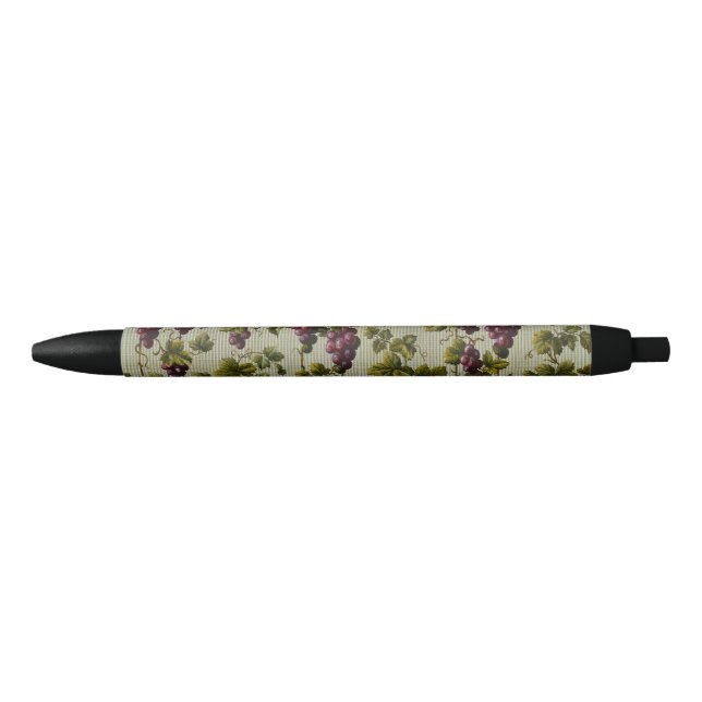 Rustic French Country Vineyard Grapevine Art Black Ink Pen (Front)