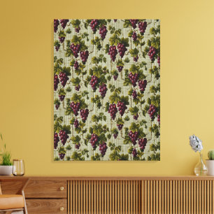 Rustic French Country Vineyard Grapevine Art Canvas Print