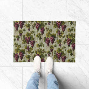 Rustic French Country Vineyard Grapevine Art Doormat