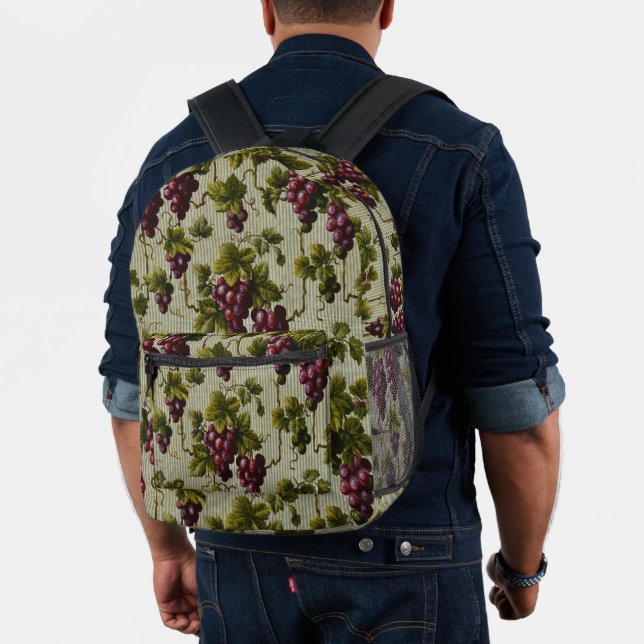 Rustic French Country Vineyard Grapevine Art Printed Backpack (Insitu (Model))
