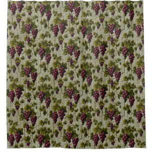 Rustic French Country Vineyard Grapevine Art Shower Curtain