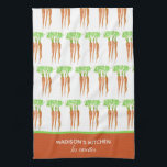 Rustic French Personalised Watercolor Carrots Tea Towel<br><div class="desc">Personalised Handpainted watercolor of three carrots with French text reading les carottes ,  the carrots.</div>