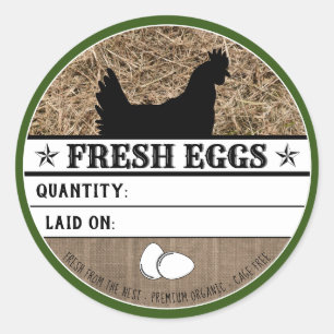 Rustic Fresh Eggs Western Green Farm Custom Classic Round Sticker