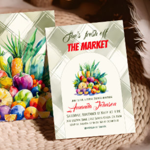 Rustic Fresh Off the Market Farm Bridal Shower Invitation