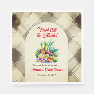 Rustic Fresh Off the Market Fruit Bridal Shower Napkin