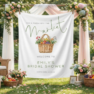 Rustic Fresh off the Market Welcome Bridal Shower Tapestry