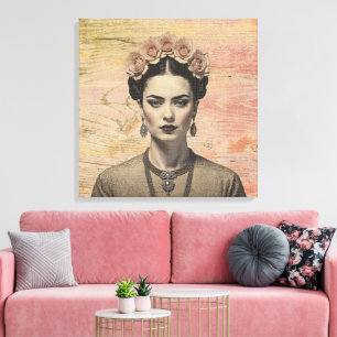 Rustic Frida Rose Crown Canvas Art