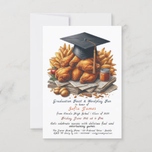 Rustic Fried Chicken Graduation Party Invitation