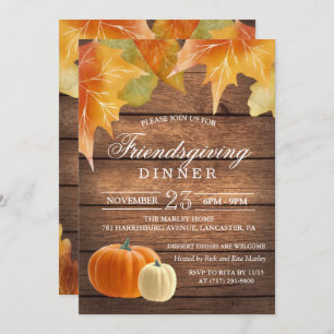 Rustic Friendsgiving Dinner Invitation