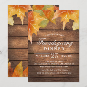Rustic Friendsgiving Dinner Invitation