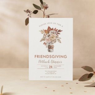 Rustic Friendsgiving Thanksgiving Potluck  Invitation