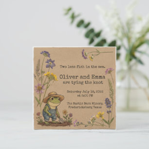 Rustic Frog Garden Wedding  Invitation