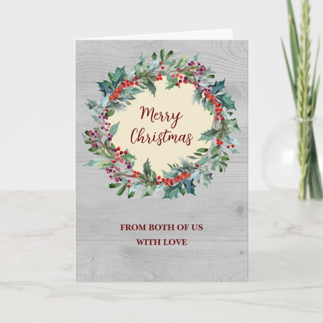 Rustic From Couple Christmas Holiday Card (Front)