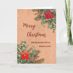 Rustic From Couple Christmas Holiday Card