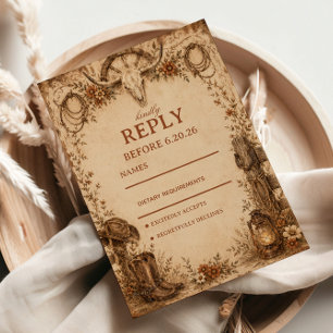 Rustic Frontier Elegant RSVP Card