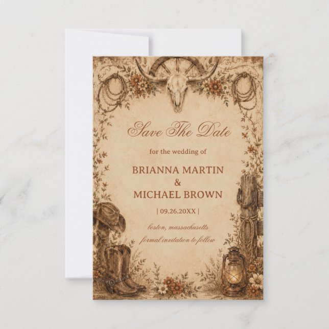 Rustic Frontier Heritage Save The Date (Front)