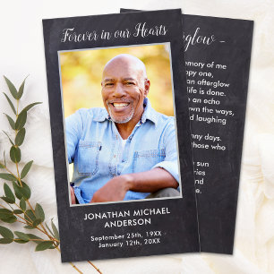 Rustic Funeral Memorial Photo Sympathy Prayer Card
