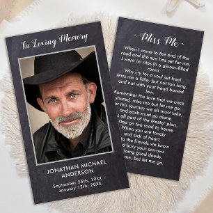 Rustic Funeral Photo Sympathy Memorial Prayer Card