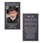 Rustic Funeral Sympathy Memorial Photo Prayer Card