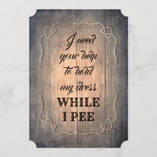 Rustic Funny Bridesmaid / Maid of Honour Proposal Invitation