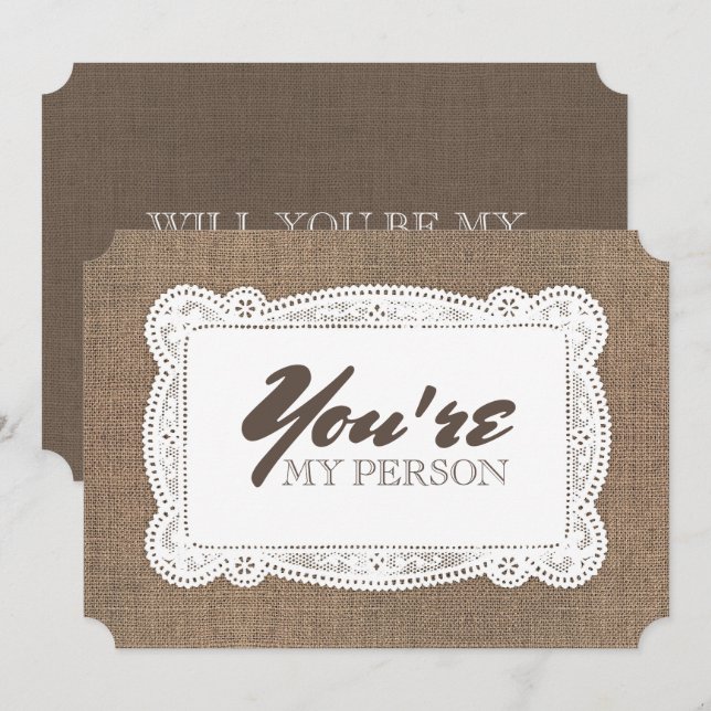 Rustic Funny Bridesmaid / Maid of Honour Proposal Invitation (Front/Back)