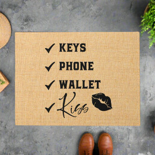 Rustic Funny checklist Black Typography Outdoor Doormat