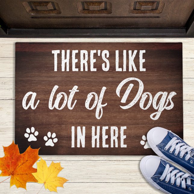 Rustic Funny Lot of Dogs in Here Pet Dog Lover  Doormat (Creator Uploaded)