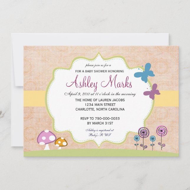 Rustic Garden Baby Shower Invitation (Front)