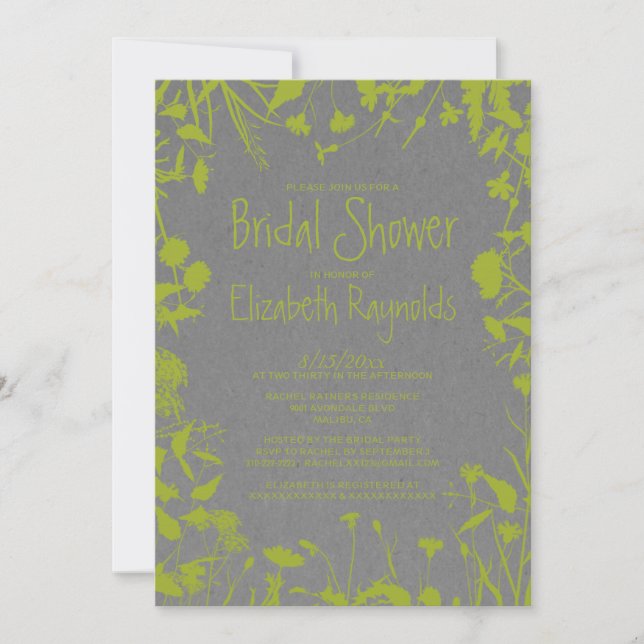 Rustic Garden Bridal Shower Invitations (Front)