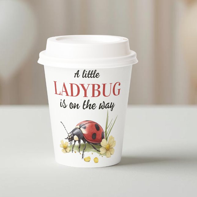 Rustic Garden Daisy Little Ladybug Baby Shower Paper Cups (Creator Uploaded)