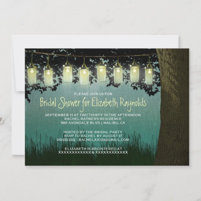 Rustic Garden Lights Bridal Shower Invitations (Front)