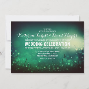 Rustic Garden Lights Romantic Wedding Invitation