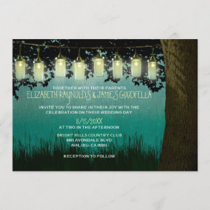 Rustic Garden Lights Wedding Invitations