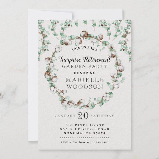 Rustic Garden  Retirement Party Invitation (Front)