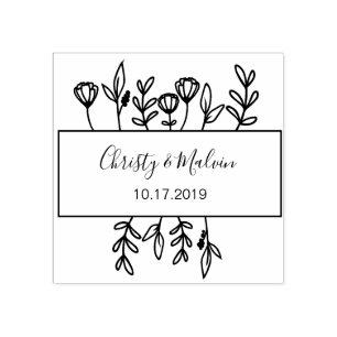 Rustic Garden Save the date logo Self-inking Rubber Stamp
