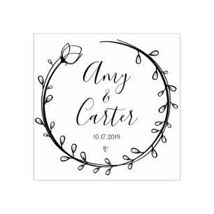 Rustic Garden Save the date logo Self-inking stamp