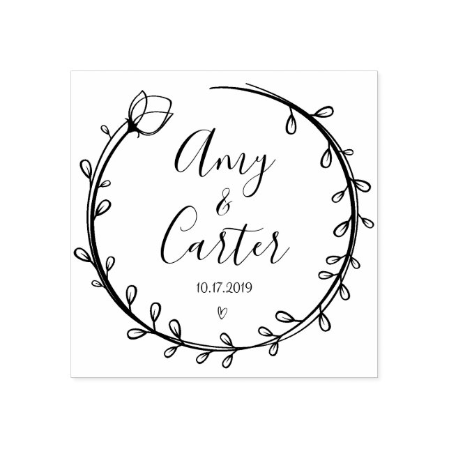 Rustic Garden Save the date logo Self-inking stamp (Imprint)