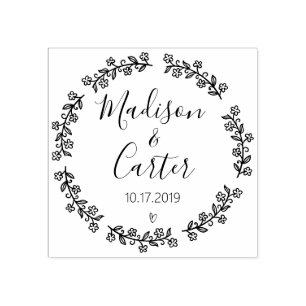 Rustic Garden Save the date logo Self-inking stamp