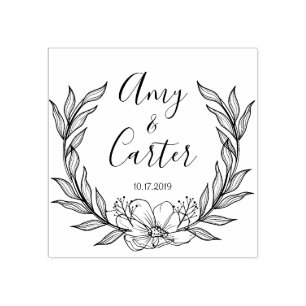 Rustic Garden Save the date logo Self-inking stamp