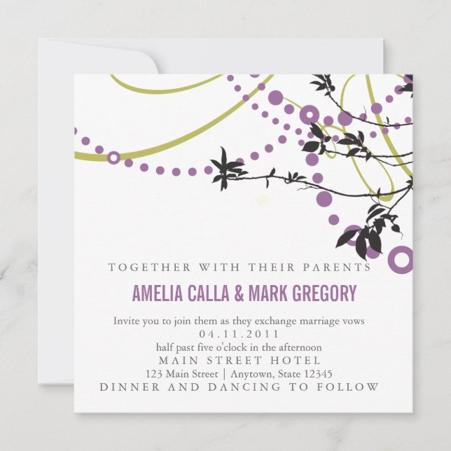 Rustic Garden Wedding Invitation in Spring (Front)