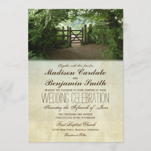 Rustic Gate Nature Trail Country Wedding Invites