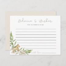 Rustic Gender Neutral Advice Wishes Baby Shower