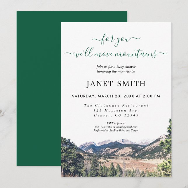 Rustic Gender Neutral Baby Shower Invitation (Front/Back)