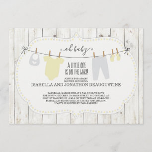 Rustic Gender Neutral Baby Shower Invitation