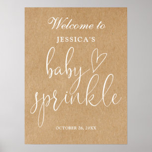 Rustic Gender Neutral Baby Sprinkle Welcome Sign