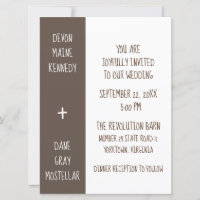 Rustic Gender-Neutral Barn Wedding Invitation Card