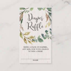 Rustic gender neutral diaper raffle enclosure card